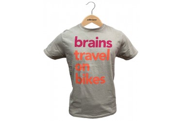 Camiseta Casual Brains Travel on Bikes Cinza Claro - Elleven